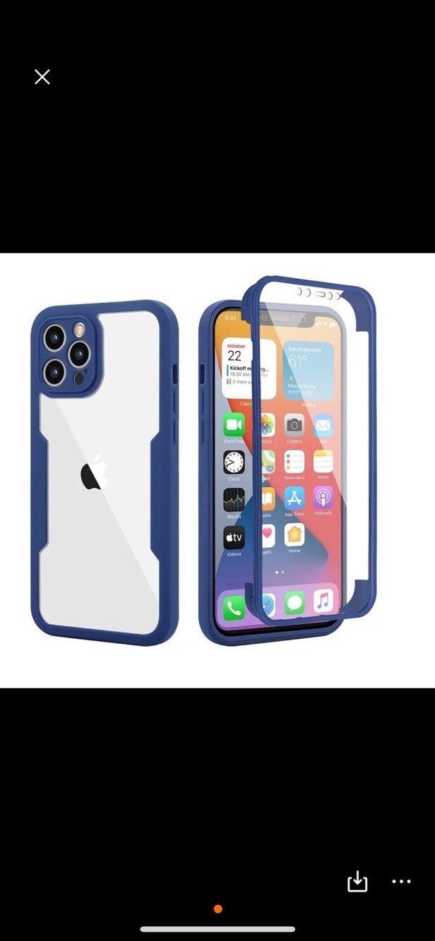 Blue Clear iPhone 12 Pro Max Phone Case Protective Cover